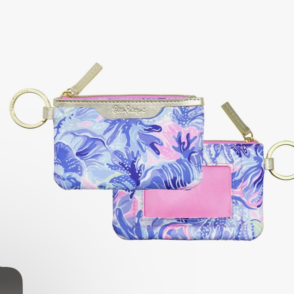 Lilly Pulitzer Pink & Blue Floral Keyring Card Case